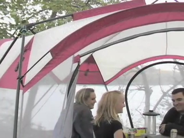 Guide Gear&reg; Party Screen House Off - white / Burgundy - image 4 from the video